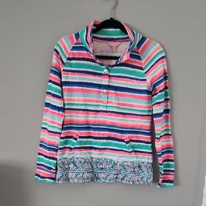 Lilly Pulitzer Captain Popover Henley - Pink, Blue & Green